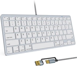78 Key USB Wired Slim Mini Keyboard Compact QWERTY for PC Laptop Win 7 Mac Black - Picture 1 of 7