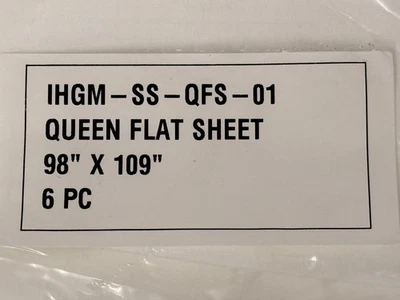 LUXURY Welspun IHG Hotel T210 White QUEEN Flat Sheet 98" x 109" IHGM-SS-QFS-01 - Image 1 of 2