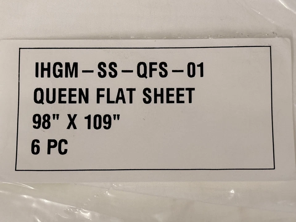 LUJO Welspun IHG Hotel T210 Blanco QUEEN Sábana Plana 98" x 109" IHGM-SS-QFS-01 Foto 1 de 2