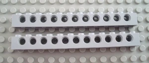 LEGO Lot of 2 Light Bluish Gray 1x12 Technic Brick Pieces - Picture 1 of 1