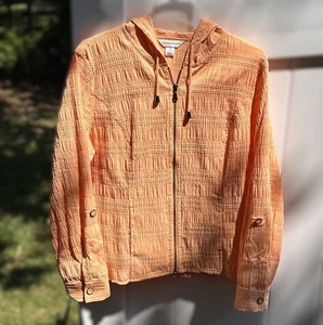 Christopher & Banks Damen große Größen Langarm Oberteil Jacke mit Kapuze in Orange - Bild 1 von 8