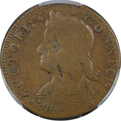 1787 Connecticut 1/2p M33.6-KK W3425 R2 Draped Bust Left PCGS EF40 Barnsley - Image 1 of 4