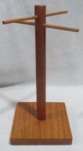 Vintage Jewelry Necklace Stand Display Hanging Hand Made Hard Wood Vanity 11.75" - Picture 1 of 5