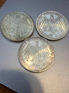 1972 (2J'S) (1G) Germany Munich Summer Olympic Antique Vintage Silver 10 Mark - Picture 1 of 7
