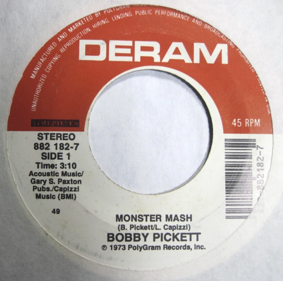 BOBBY PICKETT * 45 * Monster Mash / Monster Mash Party * VG+ * Vinyl * RI - Image 1 of 1