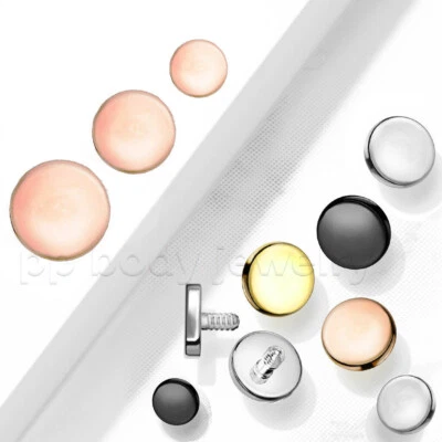 2pcs. 14G Flat Disc PVD Plated 316L Surgical Steel Dermal Anchor Top Part - Image 1 of 3