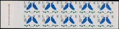 1990 USA LOVE $5 COMPLETE BOOKLET, TOP PANE W/PINK OMITTED, NH, SC. #2441c - Image 1 of 2