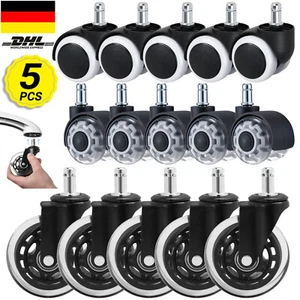 5x Bürostuhlrollen Hartbodenrollen Rollen Bürostuhl Stuhlrollen Hartboden Ø 11mm - Bild 1 von 31