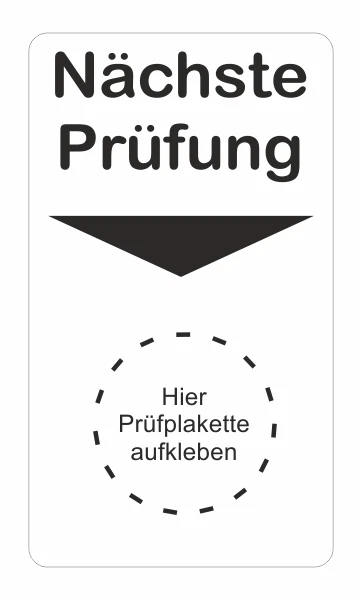 EIGENE HERSTELLUNG UVV Prüfplaketten,Plaketten Unterlage,Nächste Prüfung,DGUV D27 BG,Grundplaketten