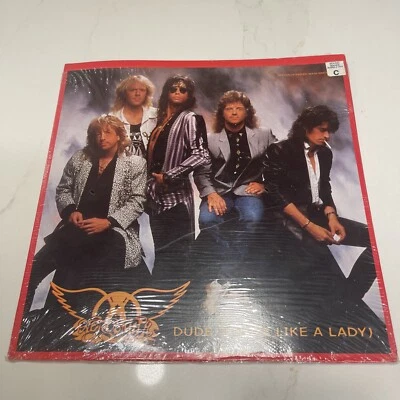 Rare Aerosmith promotional Lp vinyl single Dude looks like a lady Vtg untested - Image 1 of 4