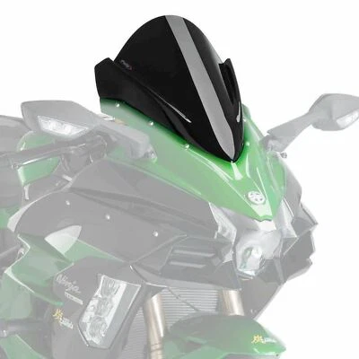 Écran De Course Puig Pare-Brise Noir Opaque Kawasaki Ninja H2 SX 2018 - 2021 - Photo 1/4