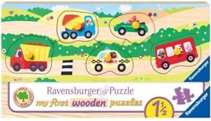 RAVENSBURGER, Mes premiers puzzles en bois - Véhicules 5 Pièces, RAV03236