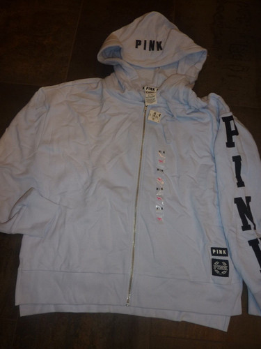 UNDERCOVER FELPA CON CAPPUCCIO VICTORIAS SECRET ROSA RARA TROVATA CON CERNIERA COMPLETA NUOVA CON ETICHETTE PREZZO AL DETTAGLIO