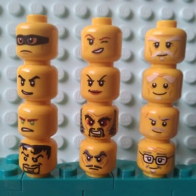 LEGO minifigura CABEZAS ciudad policía chica cmf modular ninjago A24 ladrones bandidos Foto 1 de 2