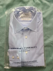 NWT Charles Tyrwhitt Men's Dress Shirt Blue Slim Fit 14 1\2 Non-Iron  - Picture 1 of 4