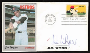 Jim Wynn Signed FDC Envelope Pasted on Baseball Card Houston Astros Auto - Picture 1 of 2