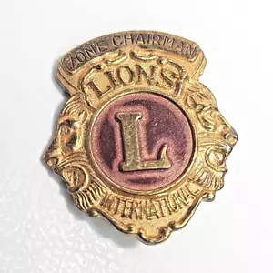 Vintage Lions Club Anstecknadel - ZONE CHAIRMAN - 1-3/16" Brosche Anstecker selten - Bild 1 von 5