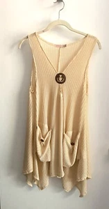 Ivory  Crochet - Cover Up Dress Sleeveless With Pockets Swim Dress  - Picture 1 of 10