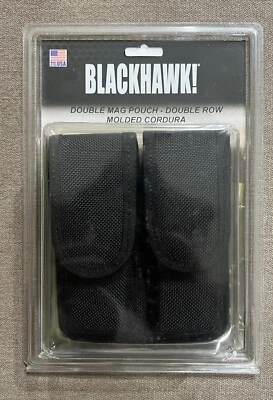 BlackHawk Black Double Mag Pouch Double Row Molded Codura NEW - Image 1 of 3