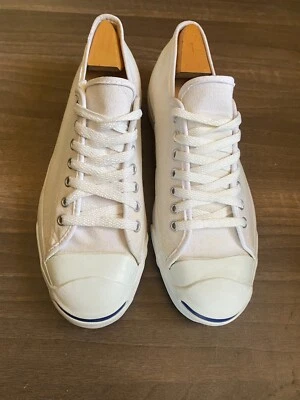 Zapatillas deportivas vintage años 90 converse jack purcell blancas bajas de lona hechas en EE. UU. talla 9 Foto 1 de 4