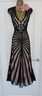 Vintage Style 1920s Beaded Sequin Charleston Flapper Gatsby Dress Size 10/12