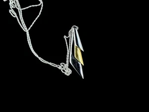 Vintage Monet necklace and pendant, Signed Gold And Silver Toned - Picture 1 of 5