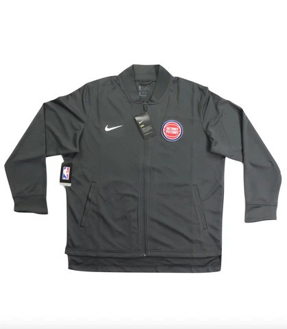 New Nike NBA Authentics Detroit Pistons Basketball Team Issued Jacket Gray 3XLT Cover