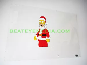 SIMPSONS CEL-ANIMATION ART,CARTOON,HANNA BARBERA,COMIC ART,POP ART,COMICS,SANTA - Picture 1 of 2
