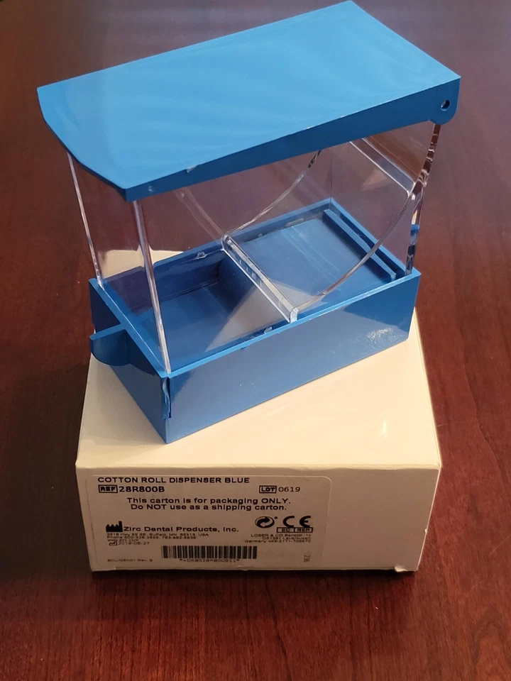 Zirc Dental Cotton Roll Dispenser Blue 28R800B Medical Veterinary Made in Italy - Image 1 of 1