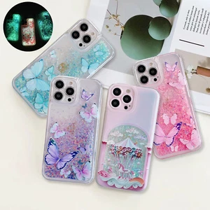 Bellissima custodia glitter liquido mobile per iPhone 14 13 Pro Max 12 15 16 Pro - Foto 1 di 43
