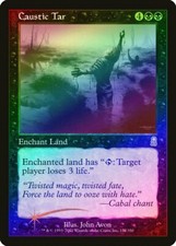 Caustic Tar FOIL Odyssey HEAVILY PLD Black Uncommon MAGIC MTG CARD ABUGames
