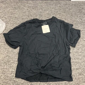 Fabletics short sleeve cotton front twist T-shirt black size XS $39.95 - Picture 1 of 5