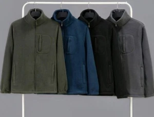Chaquetas de vellón para hombre con cremallera completa bolsillos con cremallera exterior cálido polar anti píldoras trabajo - Imagen 1 de 5