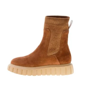 VOILE BLANCHE women shoes Brown suede Bethel chelsea boot rib-knit sock - Zdjęcie 1 z 7
