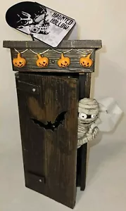 BELEBTES SPRECHENDES FURZENDES MUMIEN-OUTHOUSE HALLOWEEN ANIMIERTES DEKOR GETESTET FURZEN! - Bild 1 von 11