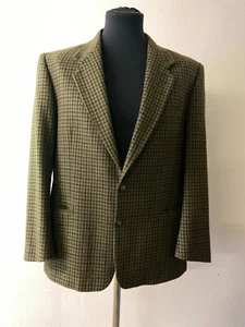 Classic Vintage Wool Sports Coat in green brown houndstooth by Lebole | EU 50 - Picture 1 of 11