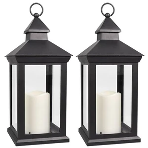 Bright Zeal 2-Pack 14" Candle Lanterns Outdoor Waterproof Decorative Lights w... - Picture 1 of 6