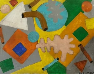 abstract study acrylic 18inx14in by ronald allen 2020 / h135 - Picture 1 of 1