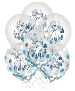 Disney Frozen II Latex Confetti Balloons | Girls Birthday Party Decorations~6ct. - Picture 1 of 2