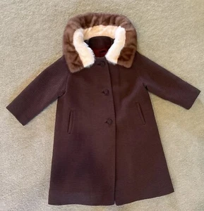 Vintage La Salle Pelz Wolle Damen Mantel Layne Bryant, Retro 1950-60 Klassiker MCM - Bild 1 von 12