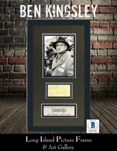 Ben Kingsley Schindler's List Signed Cut Signature Custom Framed Beckett - Picture 1 of 10