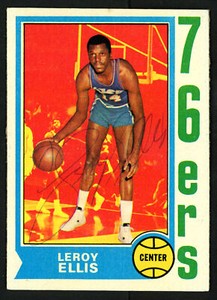 LeRoy Ellis Autographed Signed 1974-75 Topps Card #111 Philadelphia 76ers 150048