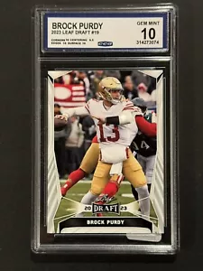 BROCK PURDY 2023 Leaf Draft- #19 San Francisco 49’ers GEM MINT 10 SLABBED by CCG - Picture 1 of 2