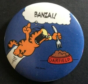 Garfield Banzai! Pinback Pin Button Vintage 1978 2” - Bild 1 von 2