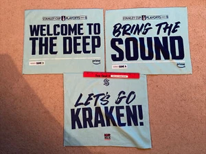 Seattle Kraken dallas stars round 2 game 3 4 6 playoffs towel full home set of 3 - Picture 1 of 1