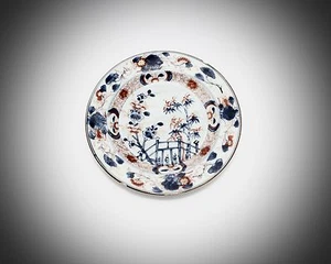 Teller China 18. Jh. ca. 22 cm florale Bemalung glasiert nach Kangxi Imari Dekor - Bild 1 von 1