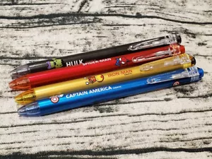 Marvel Captain America Pens Thor Hulk Iron Man Hero Rare New Black Blue Red Ink - Picture 1 of 28