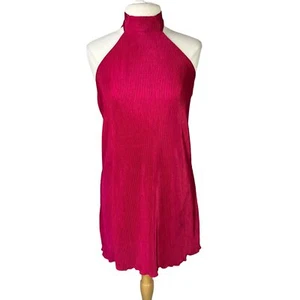 Rolla Coster Dress Womens Small Pink Lined Textured Tie Neck Short New - Bild 1 von 9
