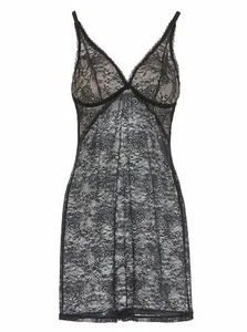 Cosabella TRENTA Black Sheer Stretch Nylon All Over Lace Chemise & Bikini - M - Picture 1 of 9