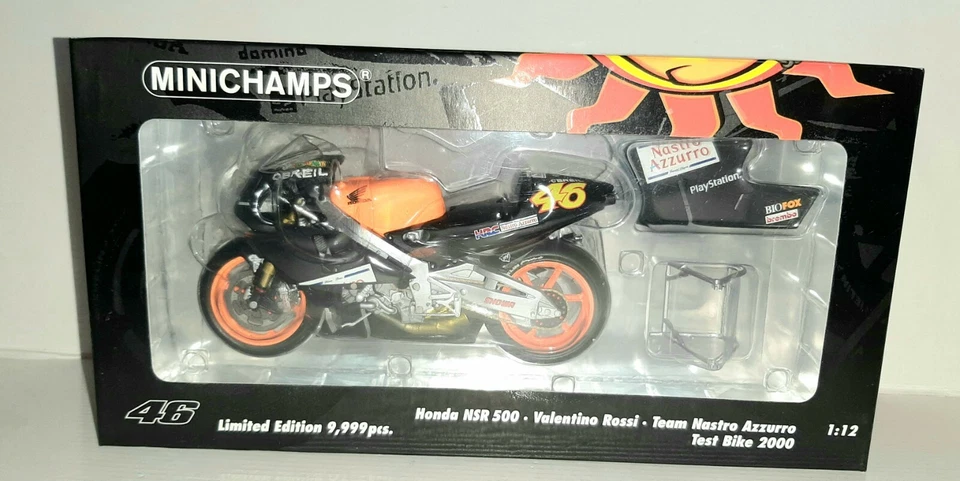 HONDA NSR 500 V.ROSSI TEAM NASTRO AZZURRO TEST BIKE 2000 MINICHAMPS SCALA 1/12 - Immagine 1 di 1